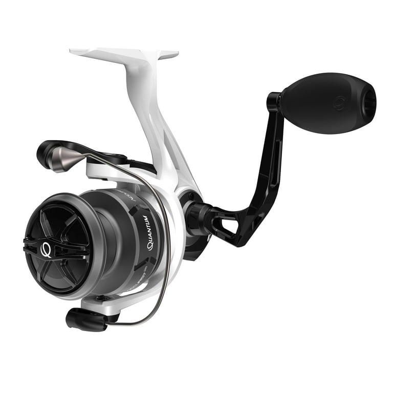 Quantum Accurist Spinning Fishing Reel, Size 30 Reel, Changeable Right- or  Left-Hand Retrieve, Oversized Non-Slip Handle Knob and Continuous  Anti-Reverse Clutch, White 