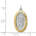 thumbnail image 2 of 925 Sterling Silver Solid Polished and satin Engravable (back only) St. Christopher Medal Charm 30x15mm Wide Pendant Nec, 2 of 2