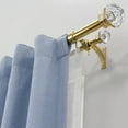 thumbnail image 2 of Lumi 36 in. - 72 in. Telescoping 1 in. Double Curtin Rod Kit in Champagne with Crystal Square Finials, 2 of 5