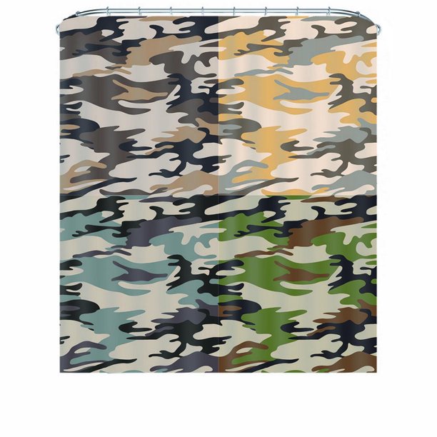 Cortina de baño BLESIY impermeable 180 * 180 Cm Con Ganchos Mosaico Moderno