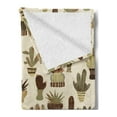 thumbnail image 2 of Cactus Soft Flannel Fleece Throw Blanket, Botany Art Home Plants and Creative Design Succulents Doodle Print, Cozy Plush for Indoor and Outdoor Use, 60" x 80", Multicolor, by Ambesonne, 2 of 5