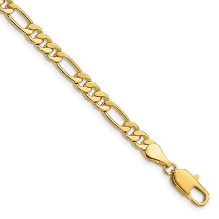 Diamond2Deal Gold-plated 5 mm Figaro Chain Necklace for Women 20"