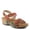RED MULTI, variant on Women's OSUNA Hook-and-Loop Leather Sandals – Floral Cork Design, Adjustable Straps, Cushioned Demi-Wedge Sole
