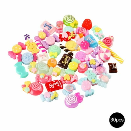 - 30pcs Slime Charms Mixed Resin Candy Beads DIY Collage Crafts
