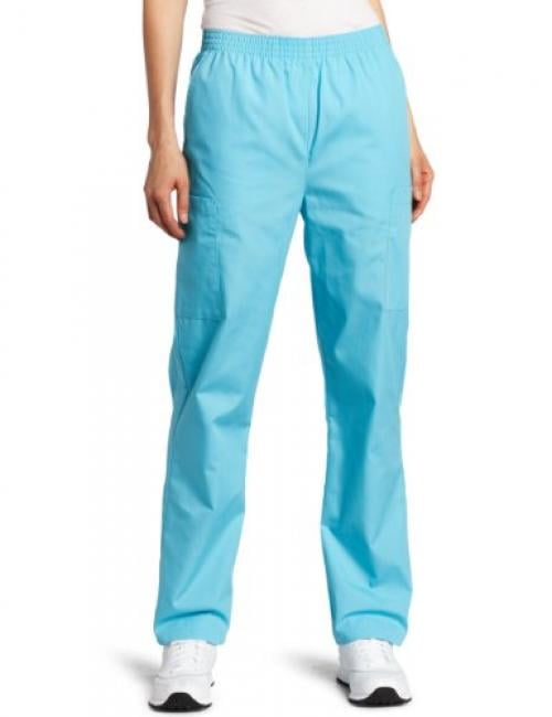 Dickies Scrubs Women's Petite Elastic Waist Pant, Icy Turquoise, XLarge
