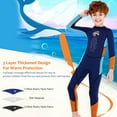 thumbnail image 2 of Boys Wetsuit Long Sleeve Diving Swimsuit with Safety Zipper Quick, 2 of 8