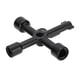 thumbnail image 1 of Llave de utilidad de 4 vías Uxcell, llave multifuncional en forma de triángulo y cuadrado para abrir armarios eléctricos de válvulas en color negro, 1 of 6