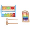 thumbnail image 2 of Martillo educativo temprano de madera, juguetes musicales, banco de libra y grifo, martillo de madera, juguete musical, banco de grifo, juego de música con xilófono deslizable, características mejoradas, 2 of 8
