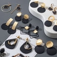 thumbnail image 2 of POXAM, nuevos pendientes de declaración coreanos para mujer, pendientes pequeños de gota geométrica arcílica negra para mujer, joyería de tendencia Brincos 2022 Tan Jianjun  unisex, 2 of 2