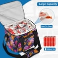 thumbnail image 5 of Insulated Cooler Bag with Multiple Pockets Lightweight Lunch Box Tote for Travel Beach Camping Office Vividly Colored Flowers, 5 of 7