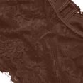 thumbnail image 5 of Women's Sheer Floral Lace Cropped Corset Bustier, Spaghetti Strap Wavy Hem Waist Cinching Camisole Tank Top Body Shapewear Coffee XS, 5 of 7