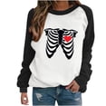 thumbnail image 1 of Sudadera Para Mujer Sudaderas Con Cuello Redondo Festival de Moda Esqueleto Impreso Blusa de Manga Larga Cuello Redondo Suéter Informal Tops Sudaderas Odeerbi ODB132782, 1 of 6