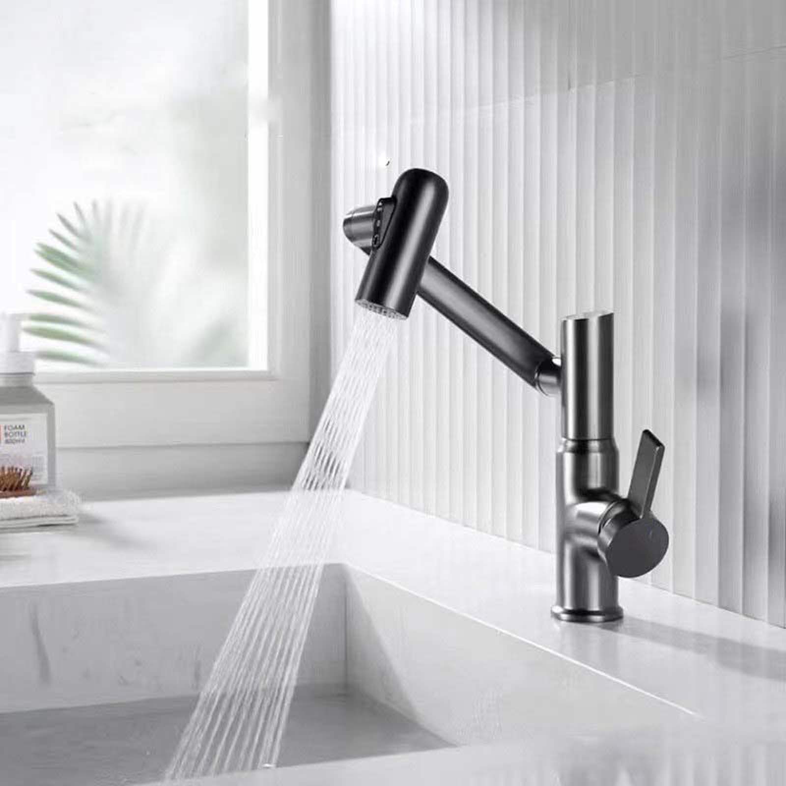 Vadktai Smart Temperature Bathroom Faucet, Temperature Display, 3 Water Outlet Modes, Single Handle Bathroom Faucet, Bathroom Sink Faucet, Kitchen Faucet taps