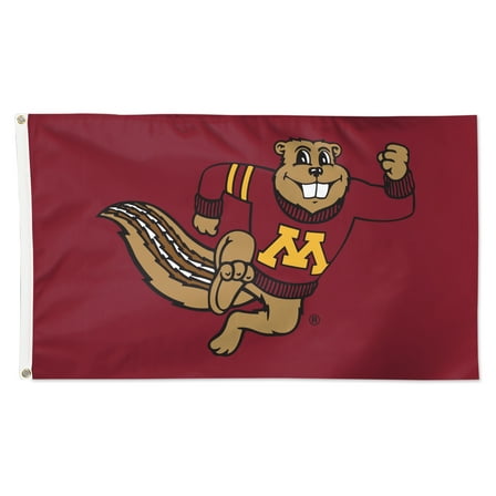 WinCraft Minnesota Golden Gophers 3' x 5' Single-Sided Deluxe Mascot Team Flag
