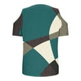 thumbnail image 6 of Otvok Womens Color Blocked Printed Short Sleeve V-Neck Off Shoulder Fashionable Top, 6 of 6