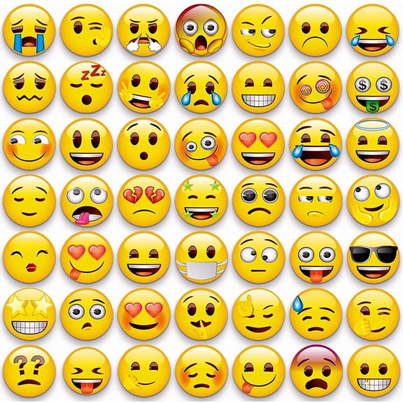 54Pcs Emoji Refrigerator Magnets Fridge Magnets for Locker Whiteboard Decorative Magnets - Cute Funny Magnets for School Home Kitchen Office Gift for Teacher Family and Friend