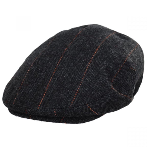 Negroni Herringbone Plaid Wool Blend Ivy Cap - S - Dark Gray