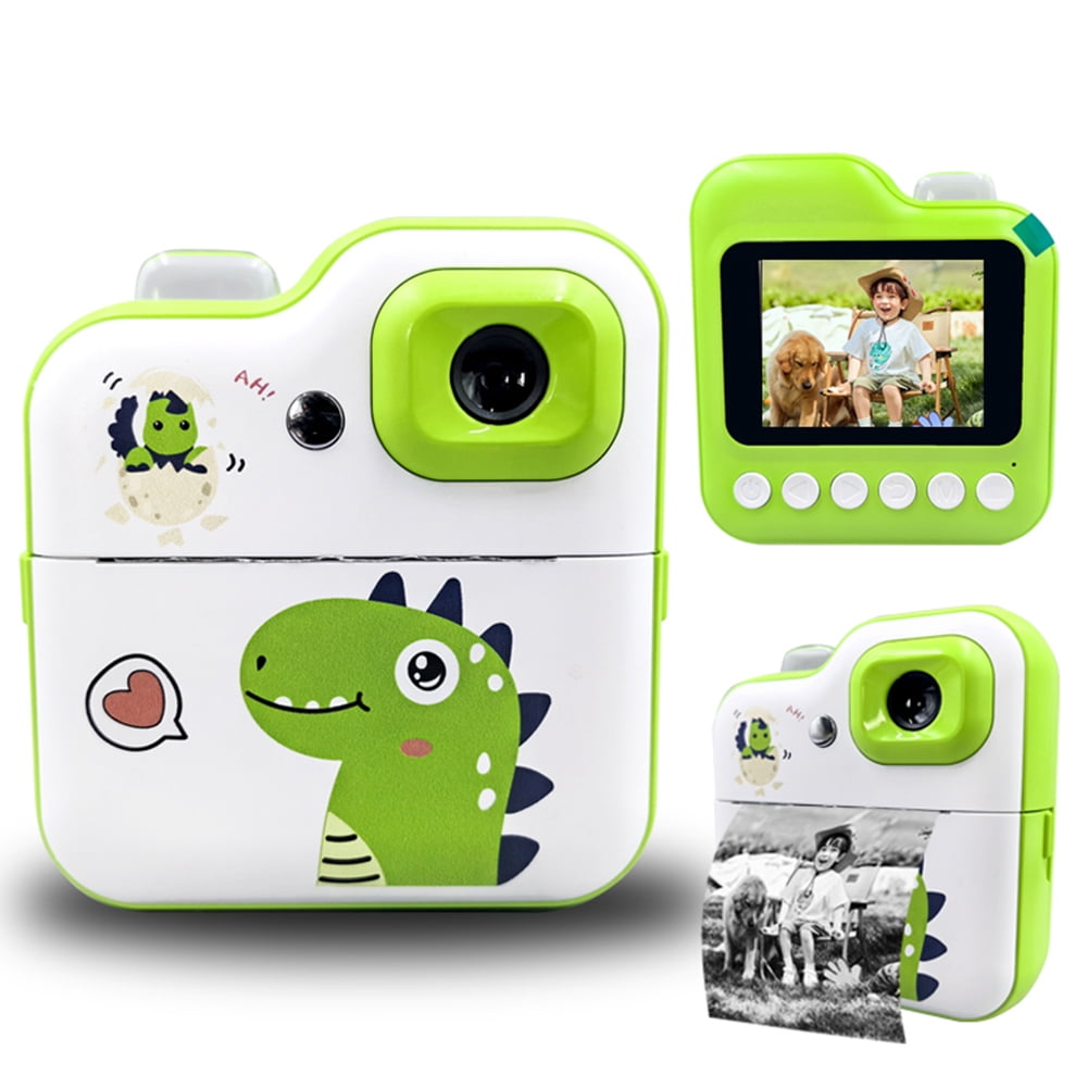 Label printer,3 Rolls White Support 1080p Video White Print Paper Camera Thermal Printer Screen Camera Support 2.4 Inch Screen With 3 Rolls Thermal Printer 2.4 Printer 2.4 Inch Inkless With 3