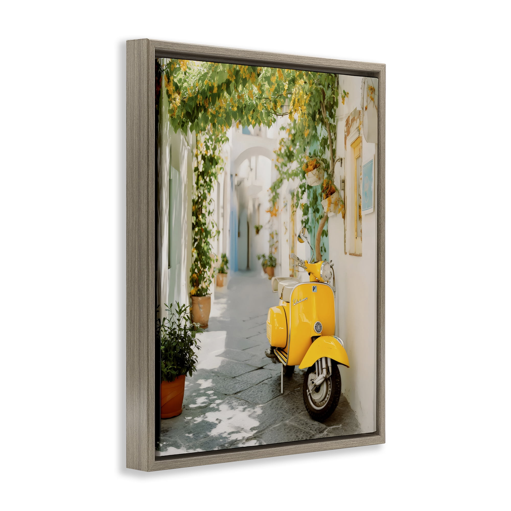 Stupell Industries Vacation Ride Through Alley Brown Framed Floater Canvas Wall Art, design by Franklyn Gregory