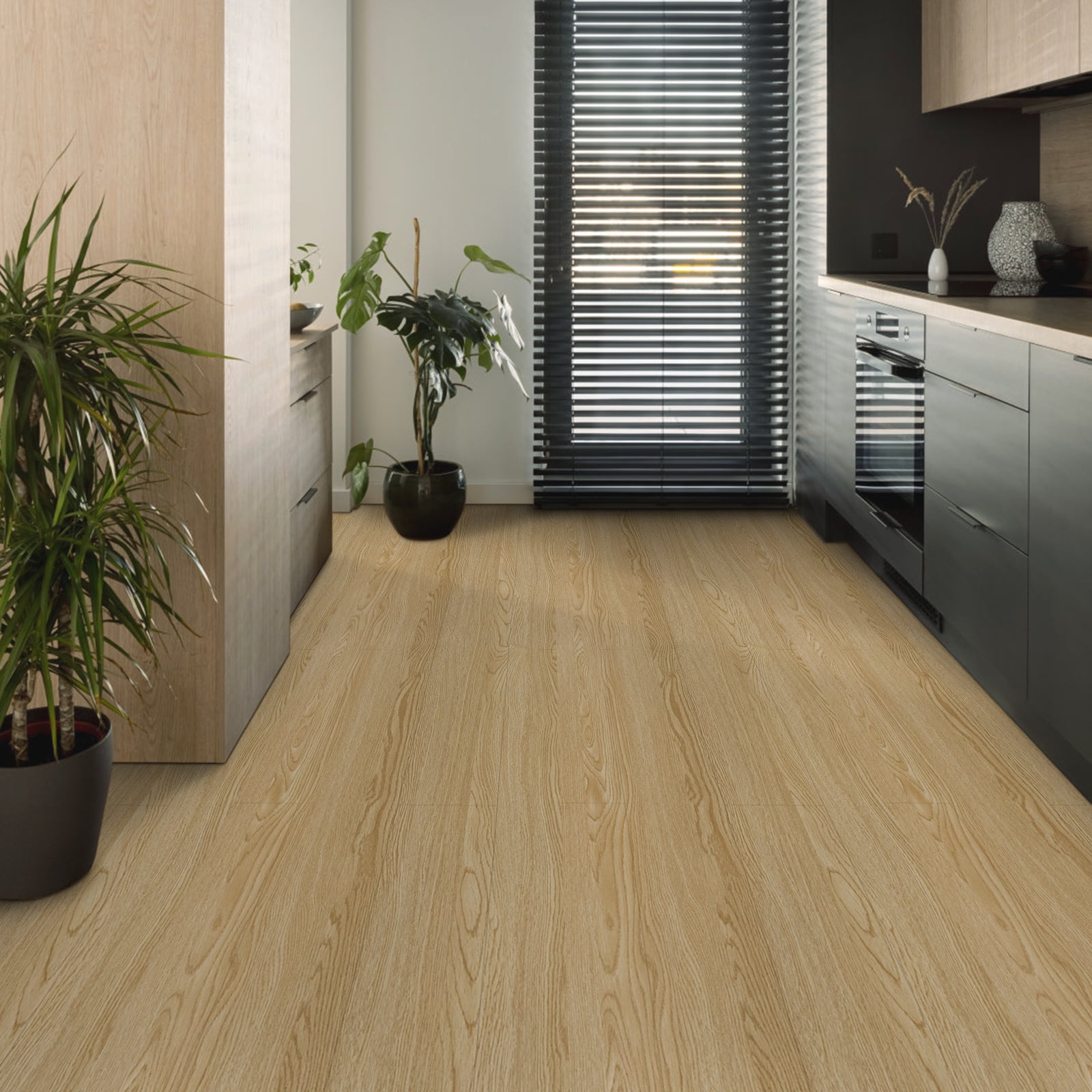 (2 pack) UMIGGEE Peel and Stick Vinyl Flooring Roll 23-in x 196-in/31 Sq.Ft Thicken Self-Adhesive Vinyl Wood Grain Floor Wear-Resistant Easy DIY Install Home Decor