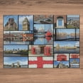 thumbnail image 3 of Ambesonne England Jigsaw Puzzle, City Landmarks Floral, Heirloom-Quality Fun Activity for Family Durable Cardboard, 1000 pcs, Blue Red, 3 of 5