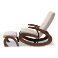 thumbnail image 2 of Baxton Studio Kaira Fabric and Wood Rocking Chair with Ottoman in Beige, 2 of 8