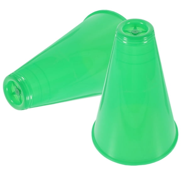 LULULION 2PCS Large Megaphone Prop Cheer Green for Parties and Sports Style Events