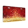 thumbnail image 2 of Junzan Red Gold Glitter Front License Plate Covers Decorative Car Metal Plates Novelty License Plate 6 X 12 Inch For Women Men, 2 of 9