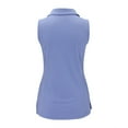 thumbnail image 4 of ZHENHONG T Shirts for Women,Plain Stand Up Collar Sleeveless Sports Tennis Tops Casual Henley Neck Blouse,Blue Women Blouses, 4 of 9