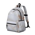 thumbnail image 2 of White and Copper Marble Pattern Backpack for School, Cute School Bag with Adjustable Shoulder Straps and Padded Back, 13.4"x11"x4.7", 2 of 5