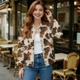 thumbnail image 2 of Xoenoiee Women’s Bomber Jackets 2025 Fall Winter Trendy Coats Zip Up Varsity Jacket with Pockets Lightweight Casual Jacket, Brown Cowhide, 3X-Large, 2 of 7