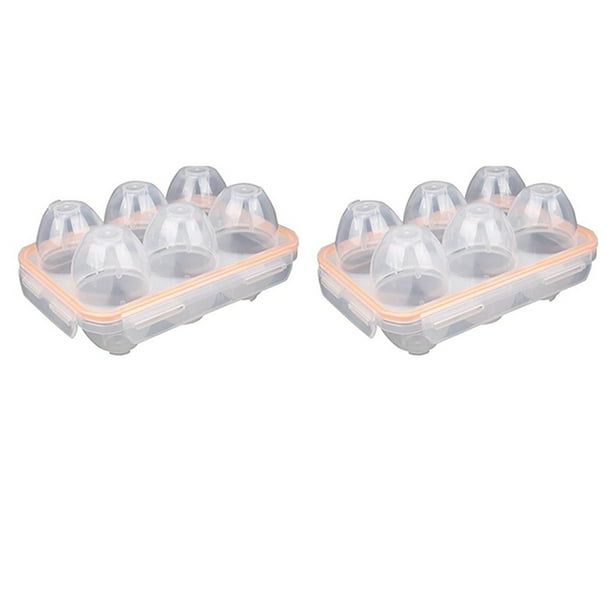 2X Portátil para Acampar Una Prueba de Golpes Y Fugas, 6 Huevos, Caja de Contenedores, Soporte para Huevos, Caja de Almacenamiento para Huevos, Caja