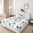 thumbnail image 4 of Homewish Sport Ice Hockey 4-Piece Full Size Sheets For Children Teens Adults,Ball Gamer Bed Sheets,Blue Teal Lightweight Sheet Sets,Ultra Soft Home Decor, 4 of 7