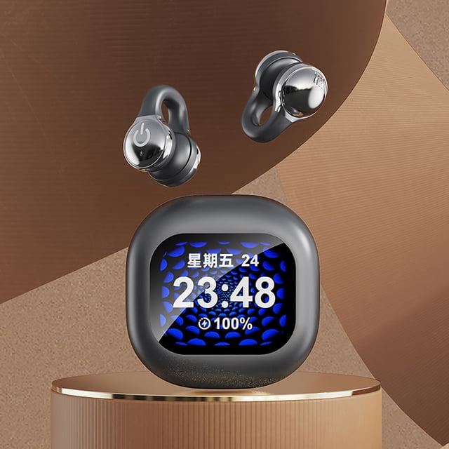Audífonos Bluetooth 5.4 abiertos de alta potencia | Auriculares inalámbricos resistentes al agua IPX5 | Control táctil con pantalla LED | Batería de 4 a 8 horas para deportes y juegos