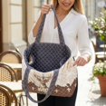 thumbnail image 3 of FOR U DESIGNS Deer Flower Cross Print Tote Bag for Women, Quilted Top Handbag with Side Pockets Lightweight Reversible Hobo Bag, Two Tone Tote Purse for Ladies School, 3 of 6