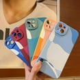 thumbnail image 5 of Designed for iPhone 14 Case, Cute Abstract Painted Art Case for Women & Girl, Full Camera Lens Protective Slim Soft Shockproof Phone Case [6.1 inch]-Dark Blue, 5 of 14