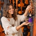 thumbnail image 4 of XIA0LE Halloween Small Witch Decor Halloween Tree Decoration Hanging Witch Doll Broomstick With Bells Ornaments For Porch, Party Decor (Purple), 4 of 7