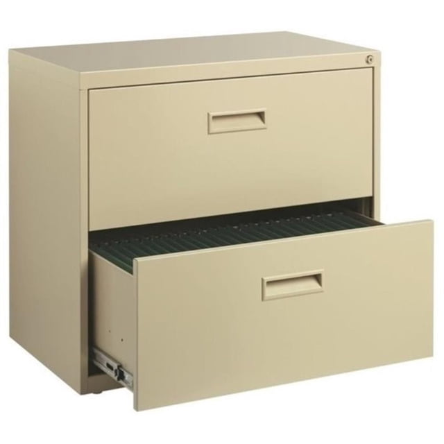 Pemberly Row Classeur Latéral en Métal Beige à 2 Tiroirs Préassemblé