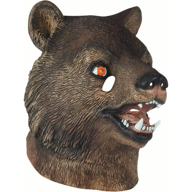 Star Power Realistic Bear Full Head Animal Mask, Brown, One Size -  