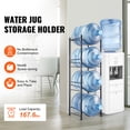 thumbnail image 2 of KFFKFF Quad-Level Beverage Container Stand, Holder for 5-Gallon Water Bottles, Single-Row Rack Accommodating 4 Bottles, Sturdy Water Container Organizer for Kitchen, Office, Living Room, Black, 2 of 9