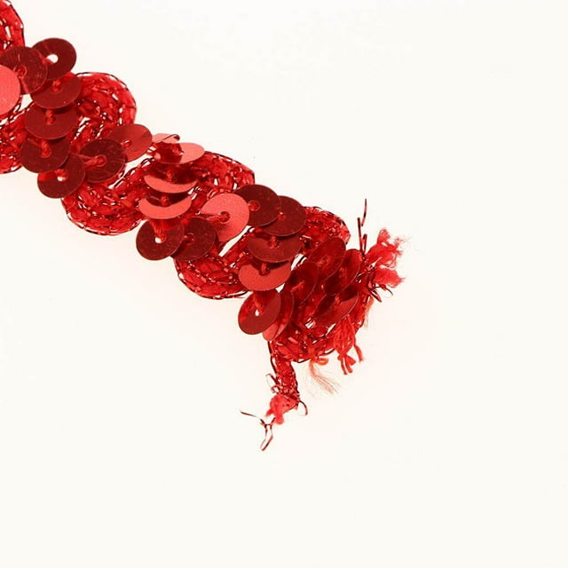 Langgg 13m Sequins Paillette Ribbon Trim Sewing Decoration Decorating Ribbon Decoration Braid Trim Lace DIY Sewing Clothing Red