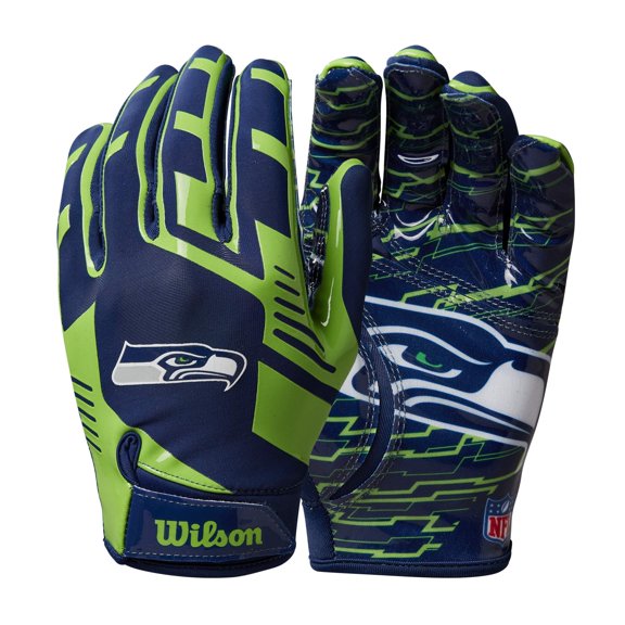 Guantes de fútbol americano Wilson Nfl Stretch Fit - Seattle Seahawks para adultos