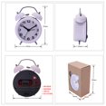thumbnail image 4 of reloj despertador, reloj despertador a cuerda con campana doble hace tictac, reloj despertador ruidoso de analógico , Blanco Fernando Twin Bell Alarm Clock, 4 of 8