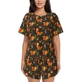 thumbnail image 1 of Fotbe Festive Squirrels Dark Forest Conjunto de Pijama Estampado para Mujer, 2 Piezas, Ropa de Dormir con Camiseta de Manga Corta y Shorts Suaves-X-Large, 1 of 6