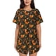 thumbnail image 1 of Fotbe Festive Squirrels Dark Forest Conjunto de Pijama Estampado para Mujer, 2 Piezas, Ropa de Dormir con Camiseta de Manga Corta y Shorts Suaves-Small, 1 of 6