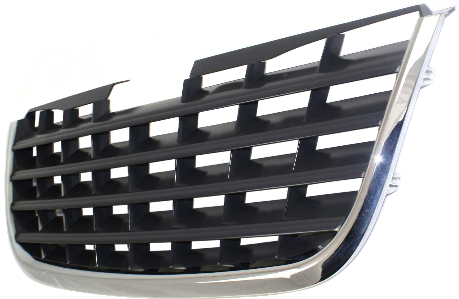 Grille Assembly Compatible With 2008-2010 Chrysler Town and Country Chrome Shell with Black Insert