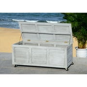 Safavieh Elina Collection Outdoor 68 Gallon Wooden Deck Box, Grey Wash