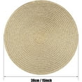 thumbnail image 2 of Dinner Parties Table Mats, Round Placemats Braided Design Heat Resistant for Indoor Outdoor Use, Washable and Non-Slip for Kitchen Dining Tables, Everyday Use, Gold (38cm Diameter), 2 of 7