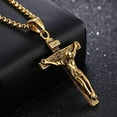 thumbnail image 4 of POINTERTECK Hommes Argent Acier Inoxydable Jésus-Christ Crucifix Croix Pendentif Chaîne de Collier, 4 of 6