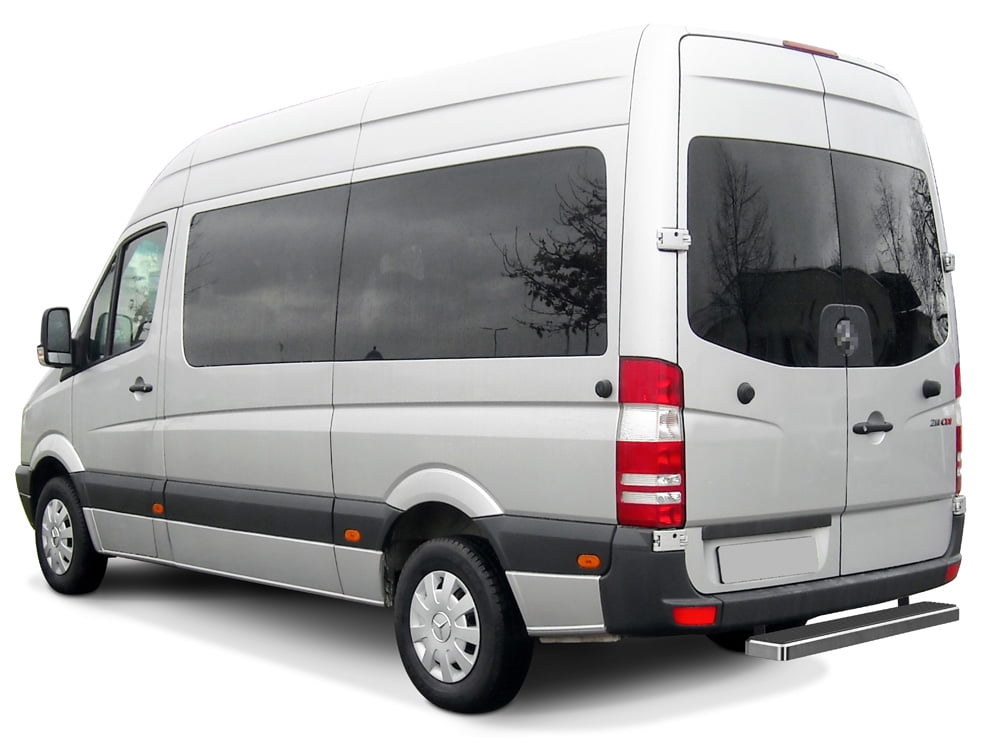APS Rear Step Bar 5in Silver Compatible with Dodge Sprinter 2007-2009 Full Size Van & Mercedes-Benz Sprinter 10-26(Exclude Passenger Van With Rear A/C and 2015 4X4) (Side Steps Side Bars)